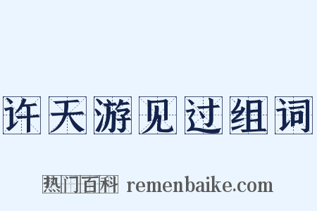 许天游见过组词是什么意思的图片